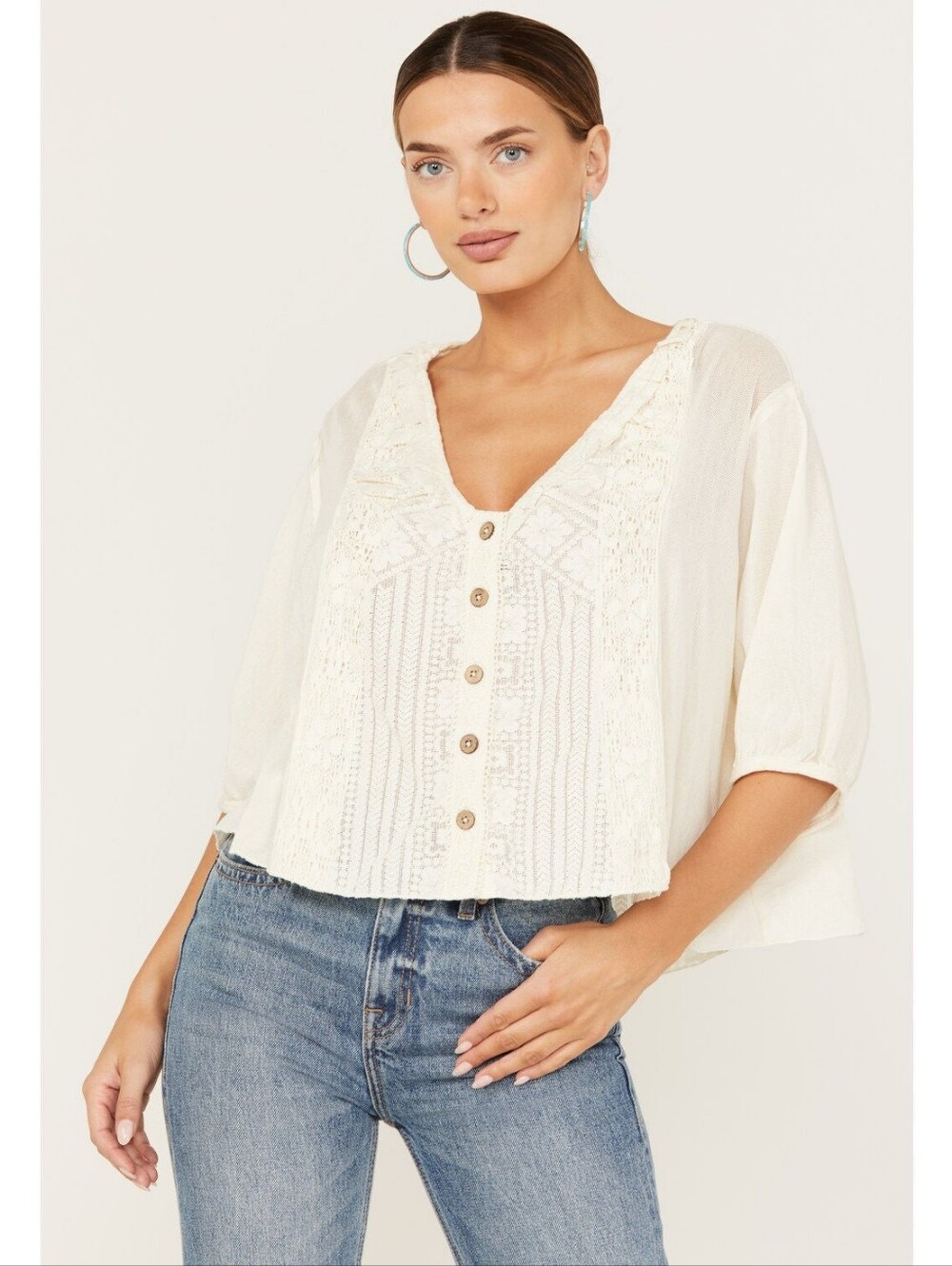Free People Mae Top In Ivory NWT Small